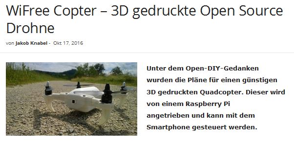 WiFree-Copter bei 3Druck.com